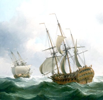 East Indiamen in a Gale